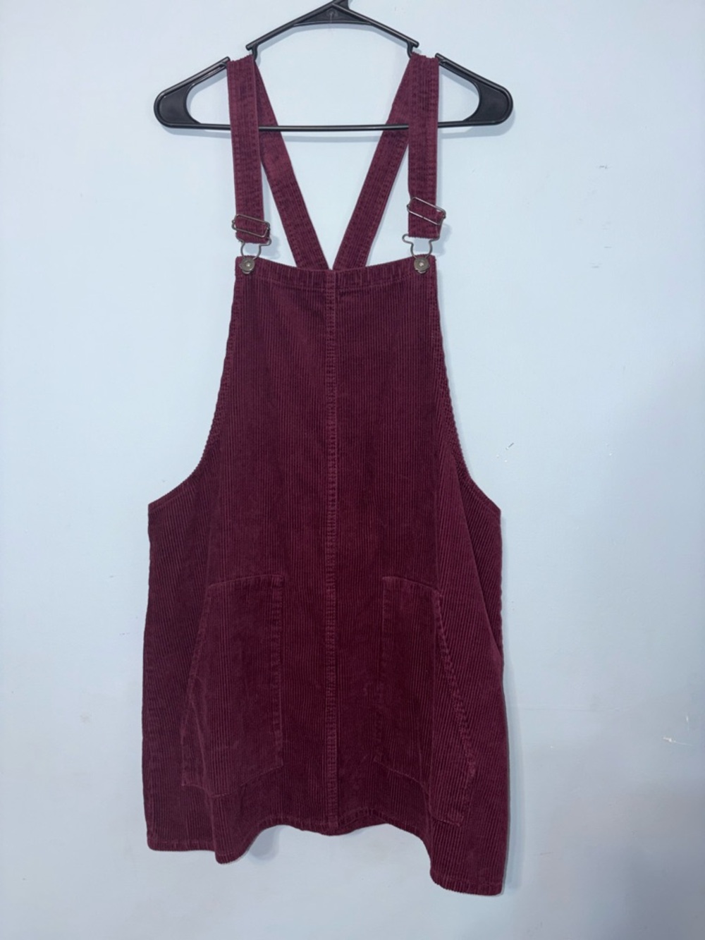 XL Wine maroon Corduroy Pinafore overall Dress - Burgundy indie street Y2K fall